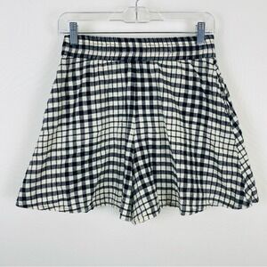 Zara Gingham Wide Leg Pull On‎ Cotton Shorts